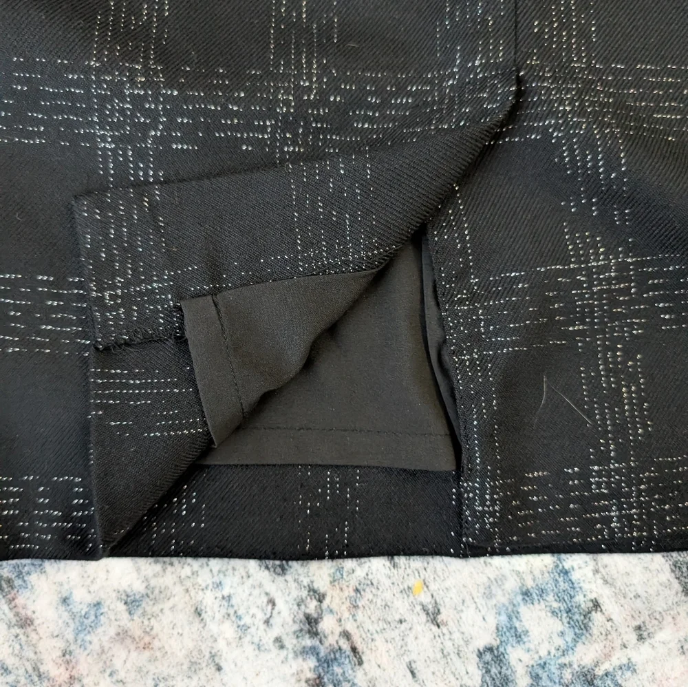 EUC Mossimo Stretch Sleeveless Black & Silver Midi Lined Dress Off Shoulder Sz 4 - Picture 11 of 11